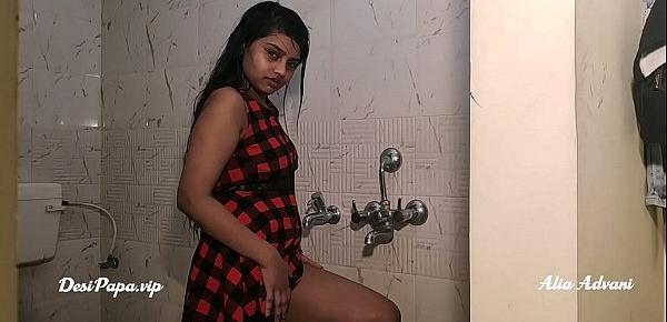  desi college girl alia advani taking shower